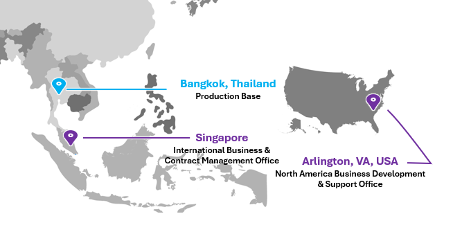 TALFOD locations in Singapore, Bangkok Thailand, and Arlington Virginia USA